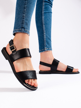 Ploché dámske sandále čierne